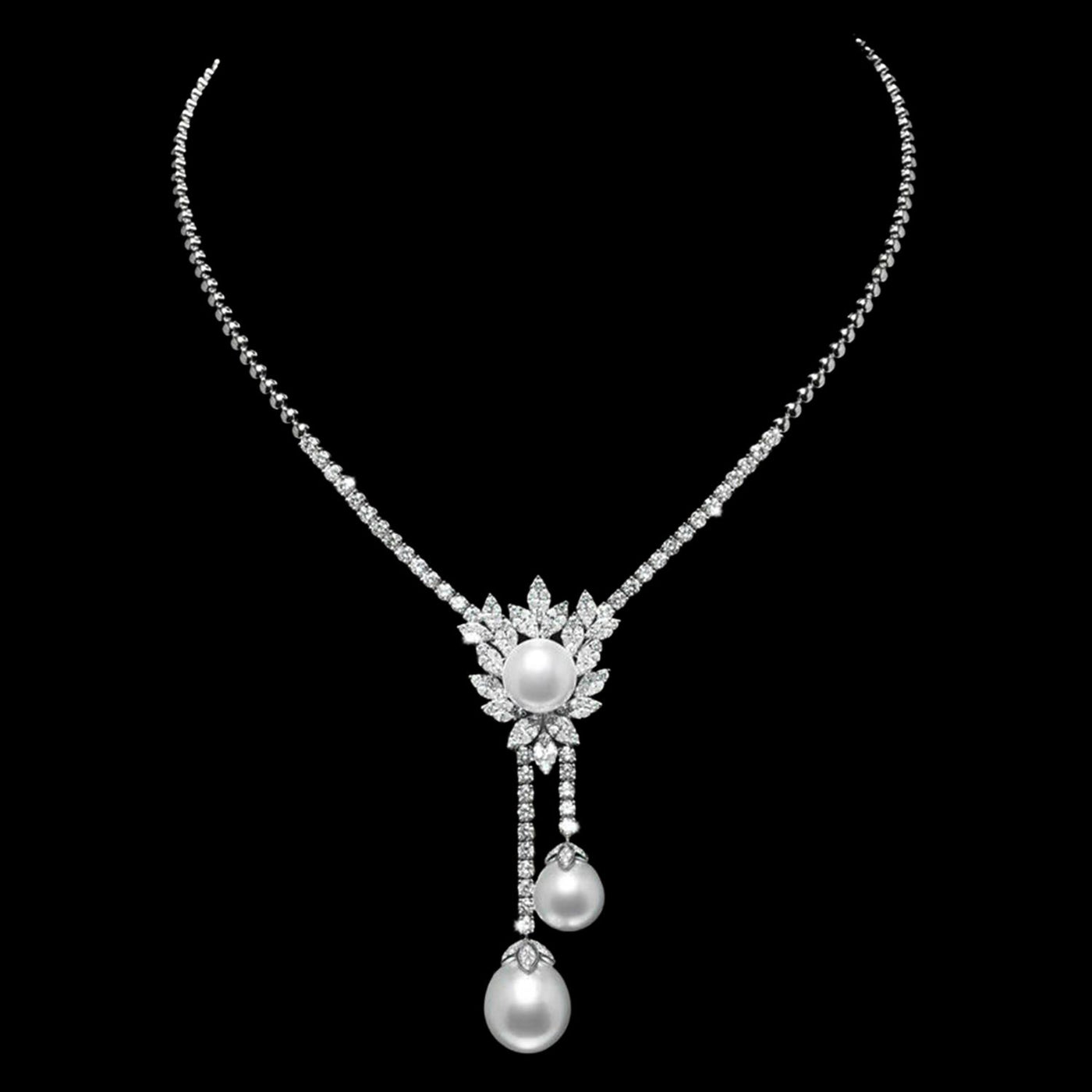 Susanne Pearl and Diamond Necklace