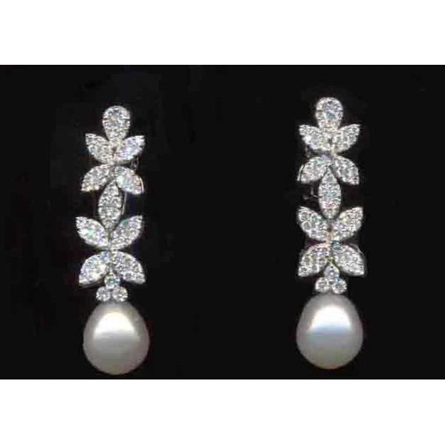 Pearly Diamond Earrings